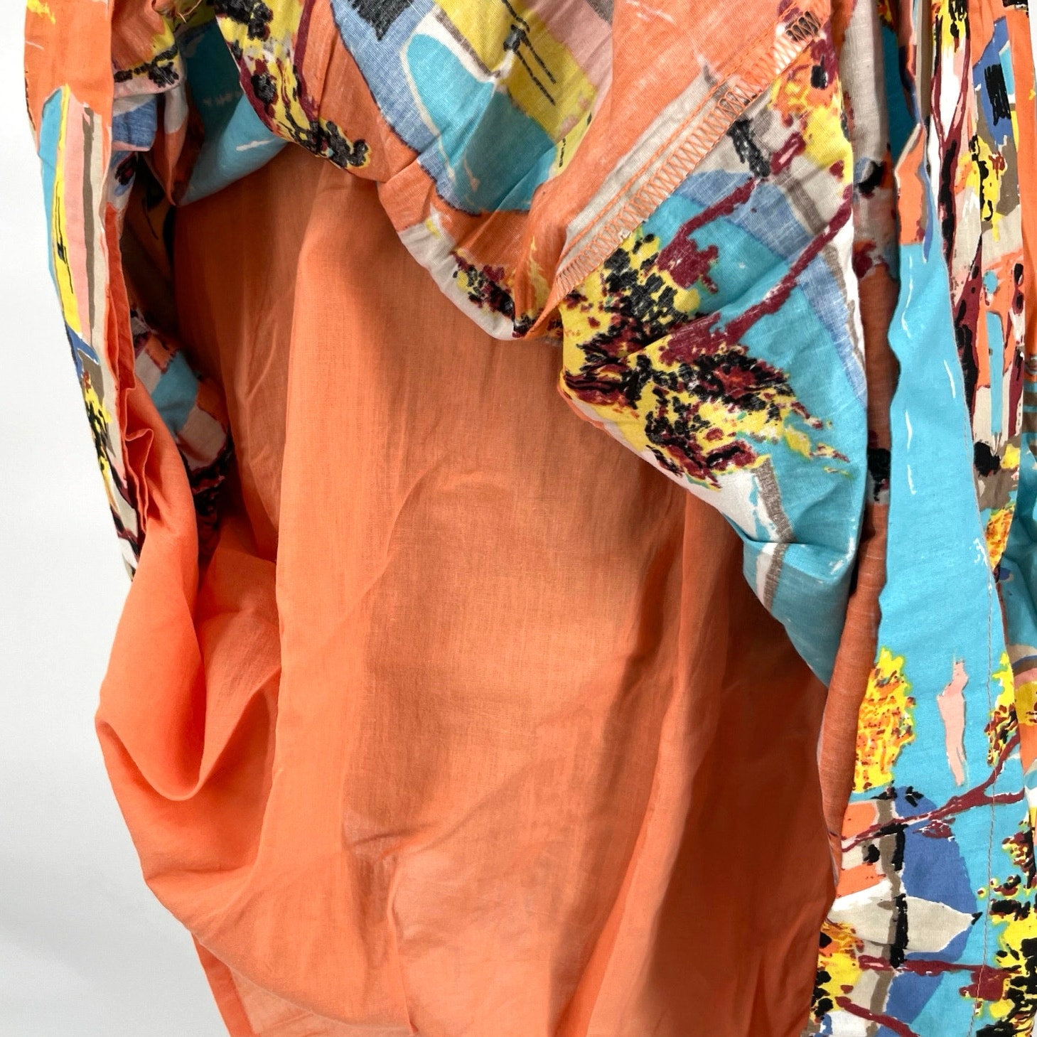 Emily Fin Claudia Havana Pleats Dress Blue Pink Summer Coastal Print Size S New — image 8 of 8